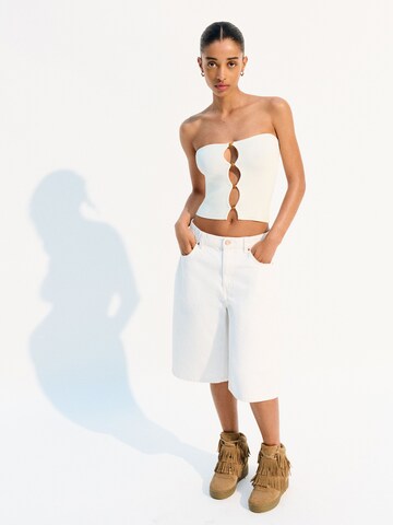 Tops en tricot Bershka en beige