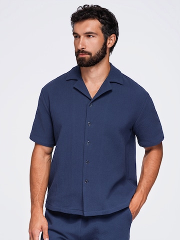 Ombre Regular fit Zakelijk overhemd 'OM-SHSS-0220' in Blauw
