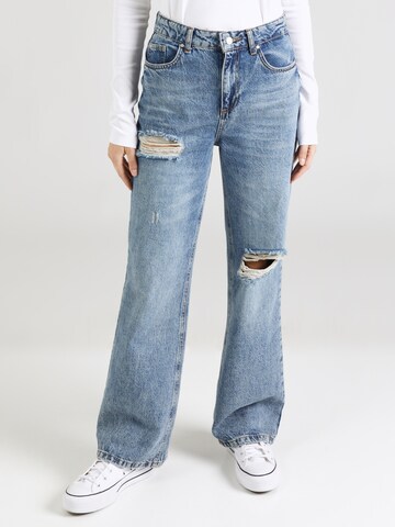 Wide leg Jeans de la Trendyol pe albastru: față