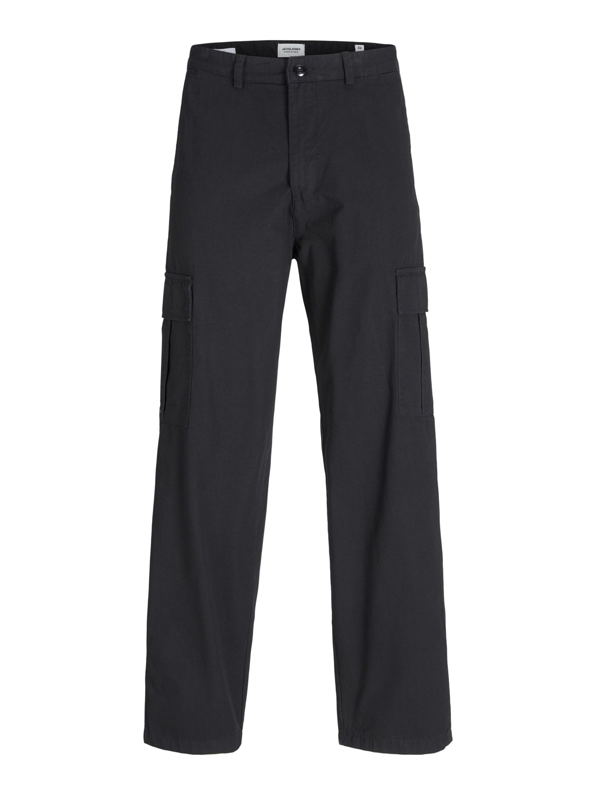 JACK & JONES Regular Cargohose in Schwarz: Vorderseite