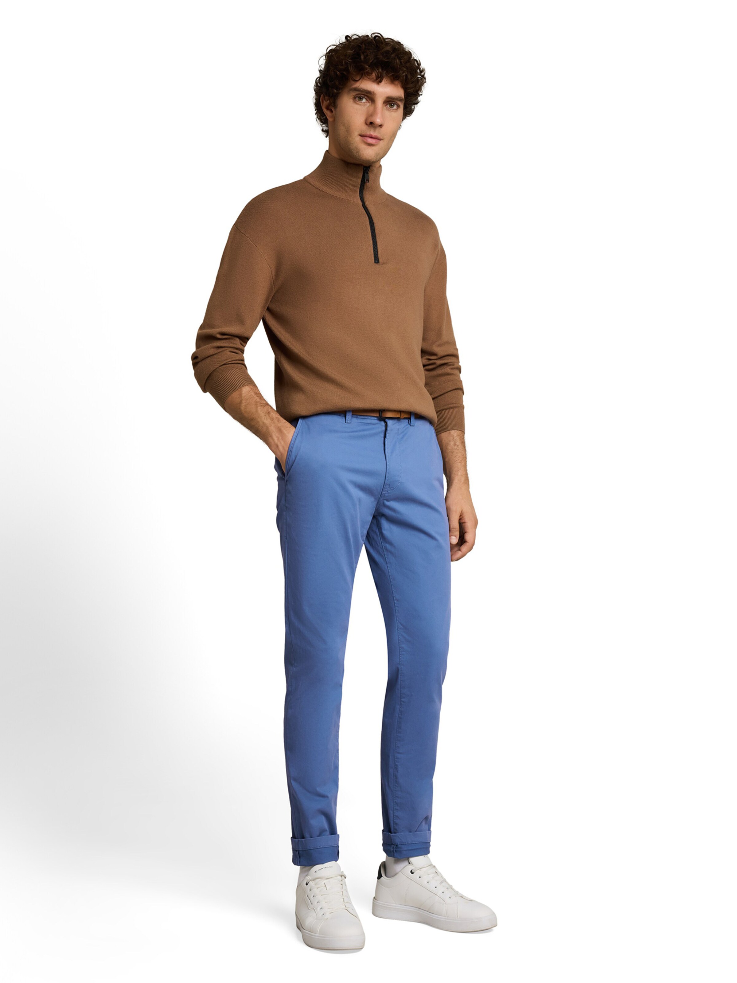Coupe slim Pantalon chino TOM TAILOR DENIM en bleu