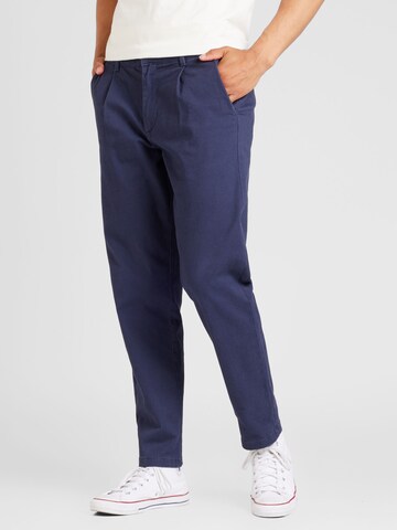 TOPMAN Tapered Bandplooibroek in Blauw: voorkant