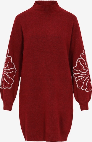 Robes en maille IZIA en rouge : devant