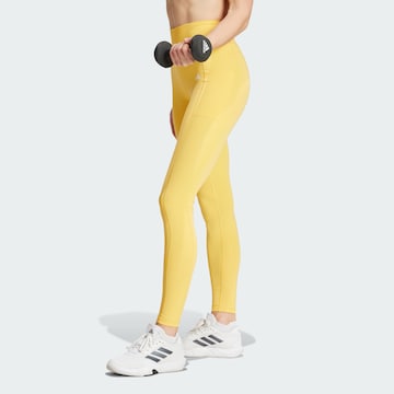 ADIDAS PERFORMANCE Skinny Workout Pants 'Optime Full-length' in Yellow