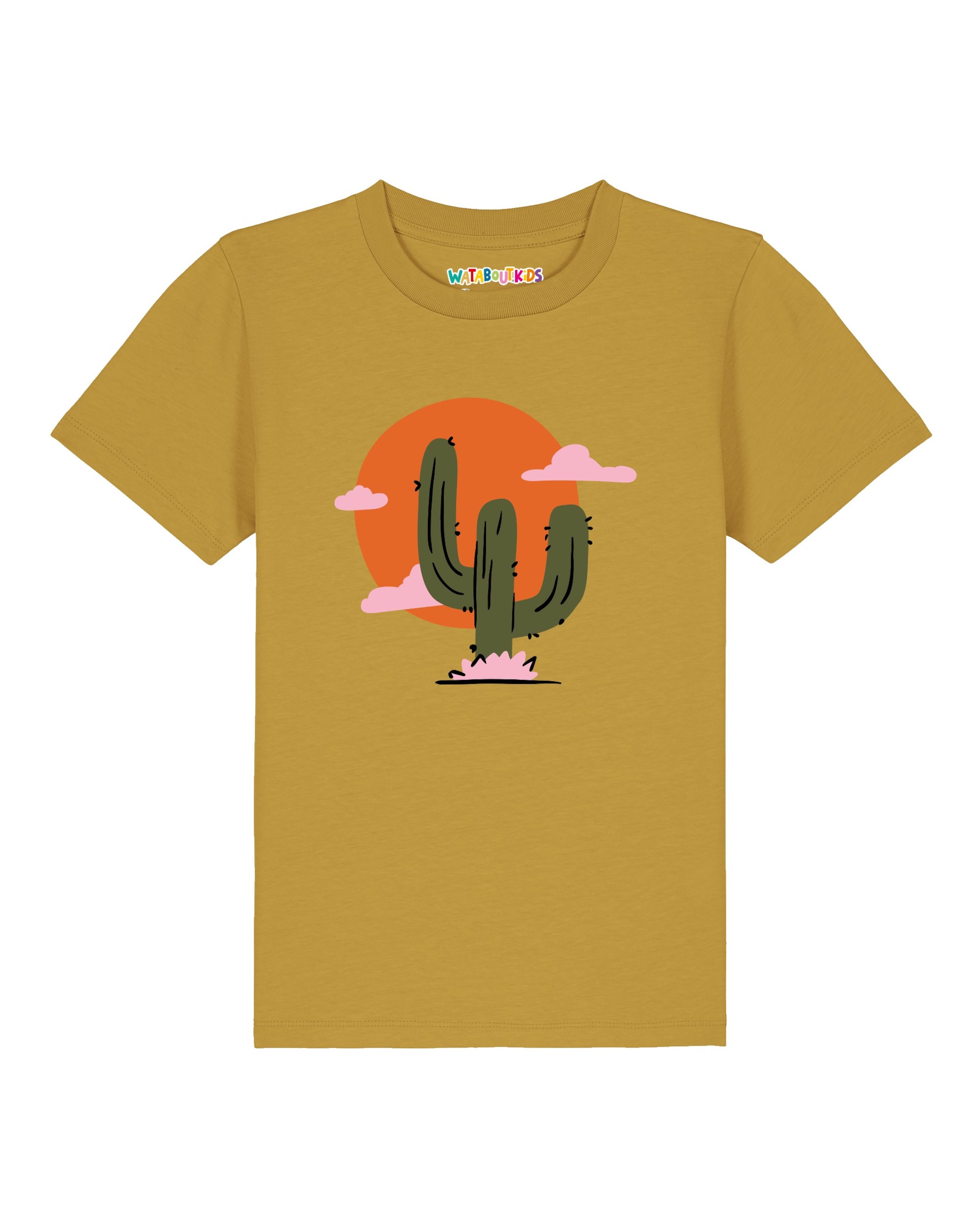 watabout.kids Shirt 'Kaktus im Sonnenuntergang' in Yellow: front