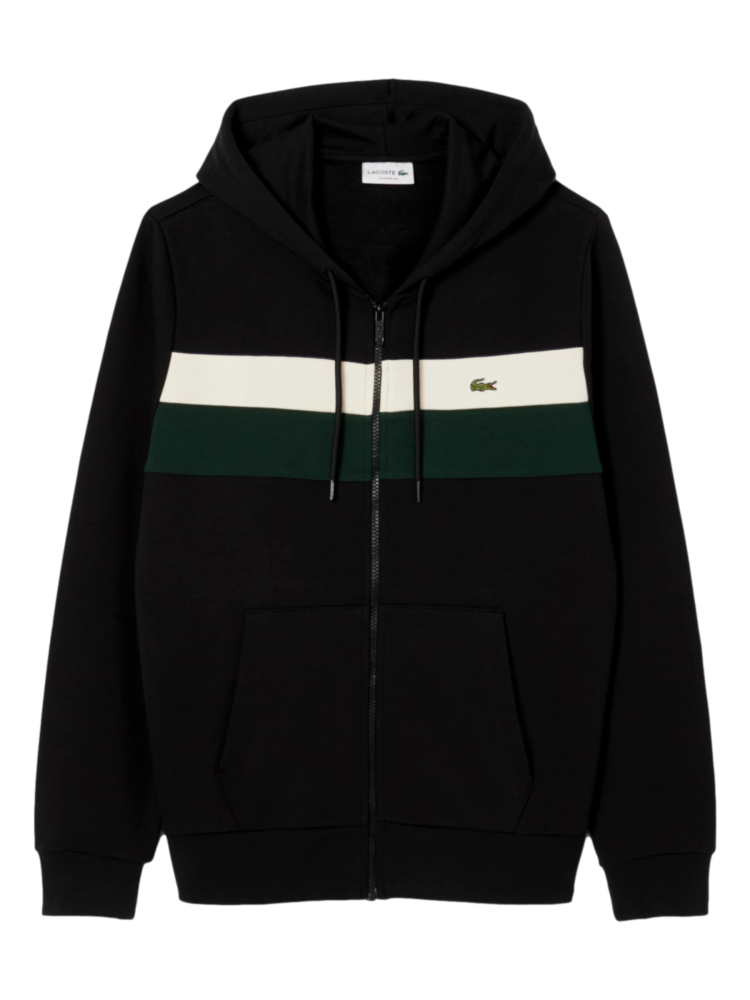 LACOSTE Sweat jacket in Black: front