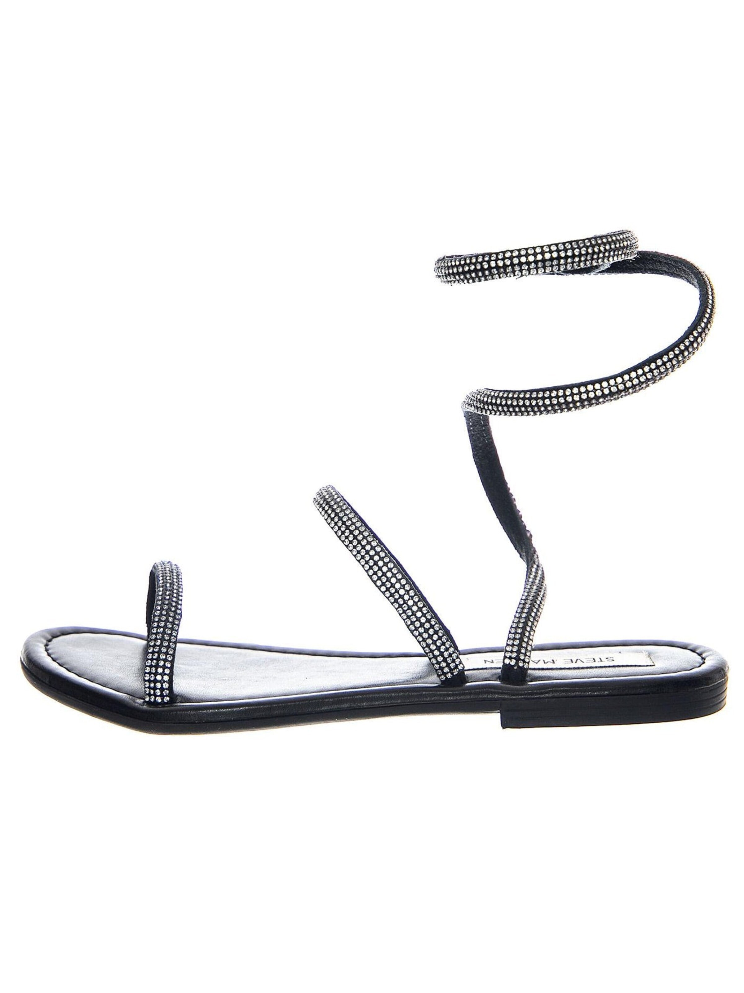 STEVE MADDEN Sandaler 'Sociable Black / Silver Sandals' i sort