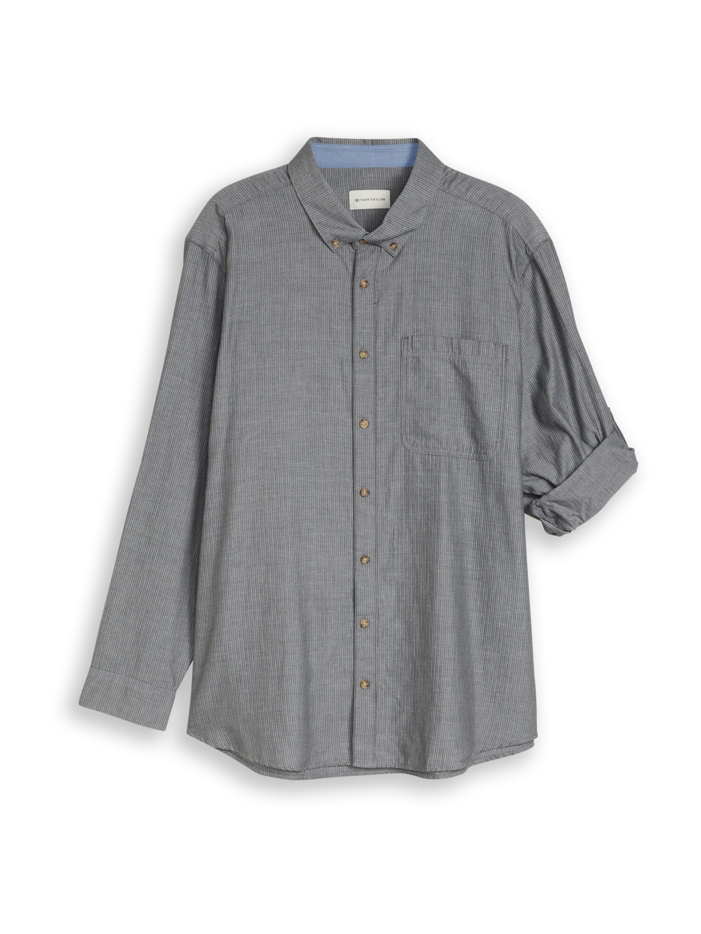 TOM TAILOR Men + Comfort fit Button Up Shirt in Grey: front