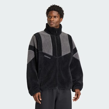ADIDAS ORIGINALS - Casaco de velo 'Adicolor' em preto: frente