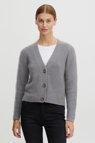 Oxmo Knit Cardigan 'Norene' in Grey: front