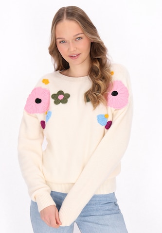 Pull-over MYMO en beige : devant