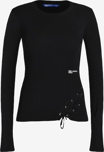 XS dydžio Megztinis iš KARL LAGERFELD JEANS, spalva – juoda / balta, Prekių apžvalga