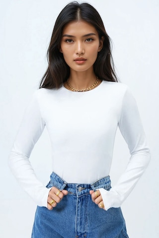 Tricou de la Trend Alaçatı Stili pe alb