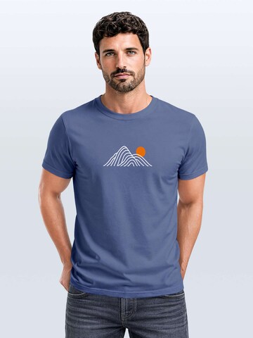 Neverless Shirt 'Lineart Berge' in Blue