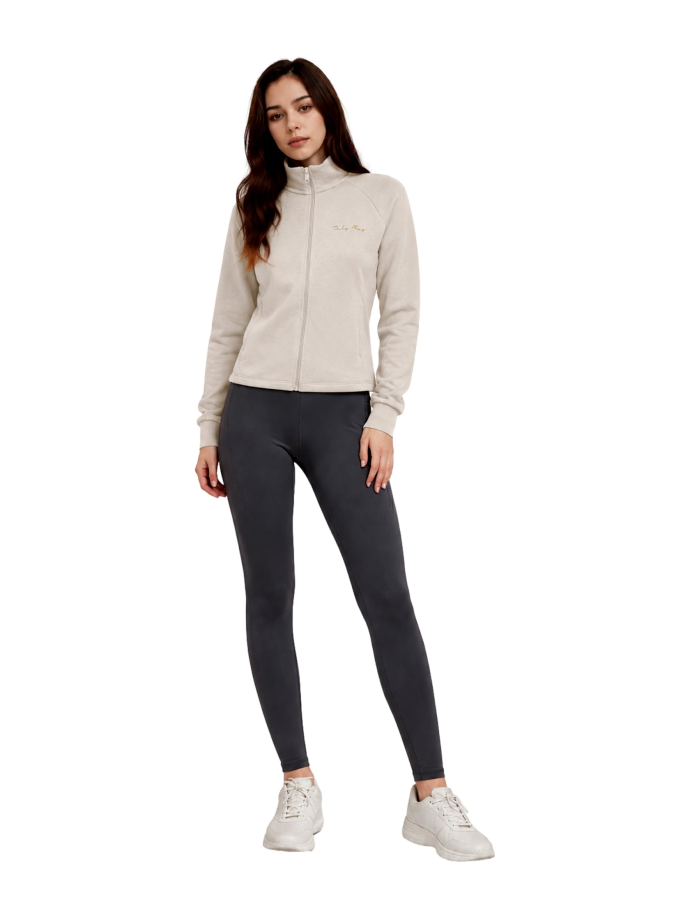 ONLY PLAY - Sudadera con cremallera deportiva 'ONPAce' en beige