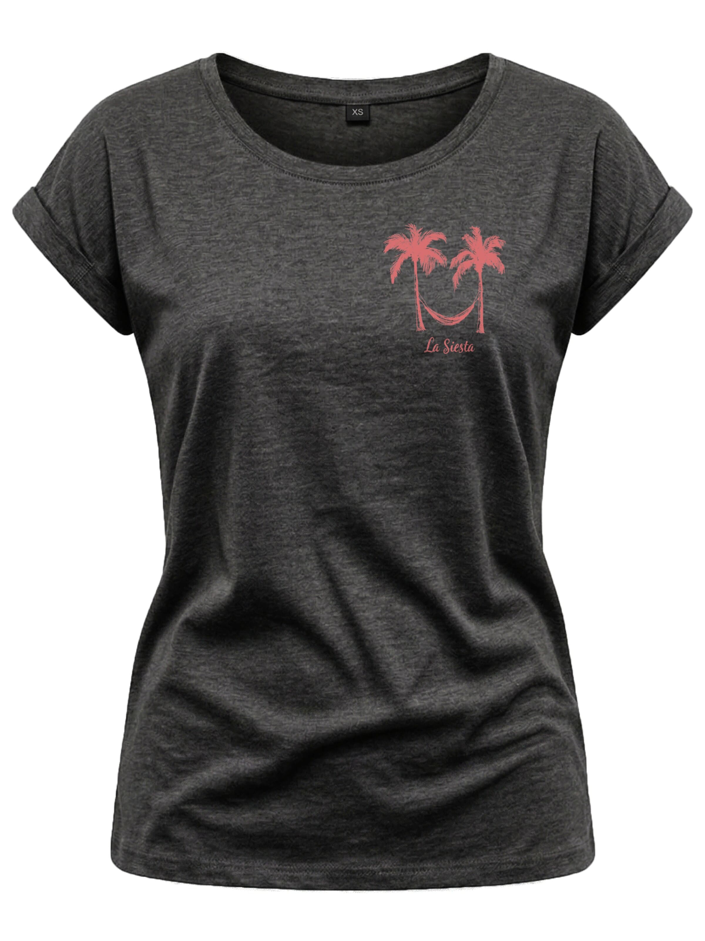 MAKAYA Shirt 'Palmen Hängematte' in Grey: front