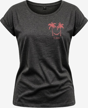 MAKAYA Shirt 'Palmen Hängematte' in Grey: front