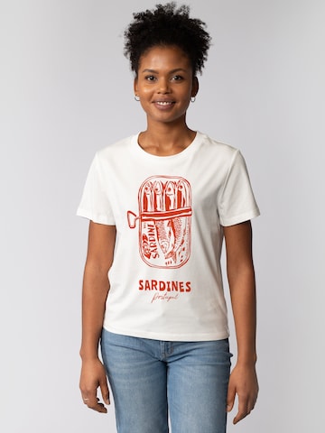 Watapparel Shirt 'Sardines Portugal' in White: front