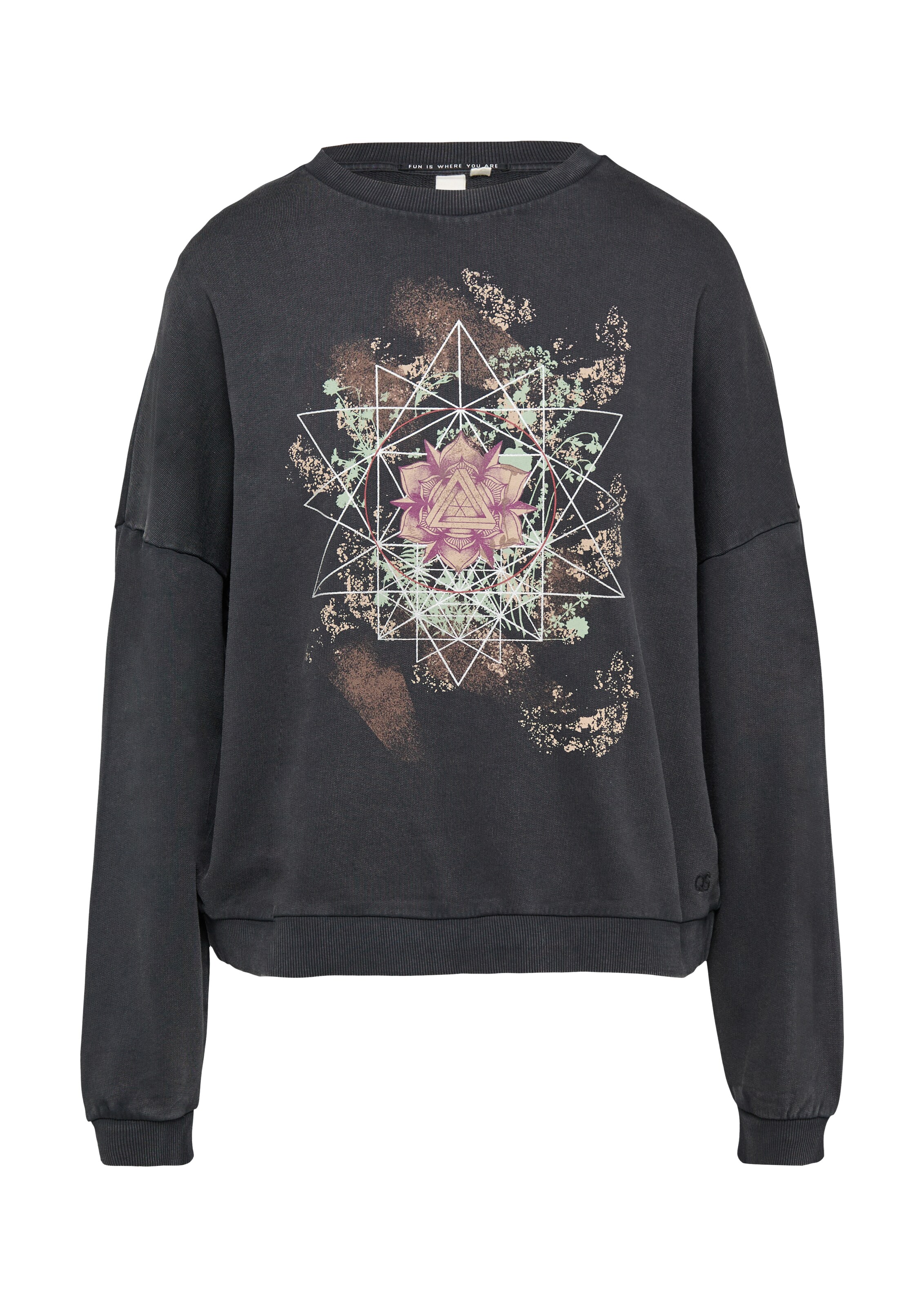 QS Sweatshirt in Schwarz: Vorderseite