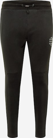 MOROTAI Tapered Workout Pants in Black: front