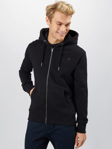 Superdry Sweatjacke in Schwarz: predná strana