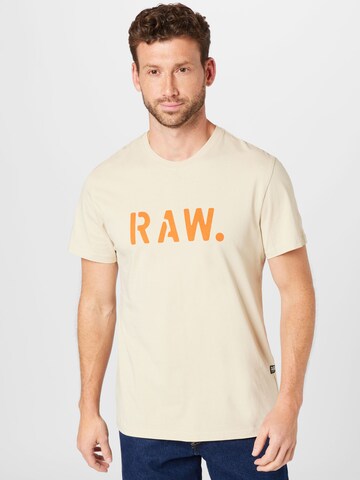 T-Shirt G-Star RAW en beige : devant