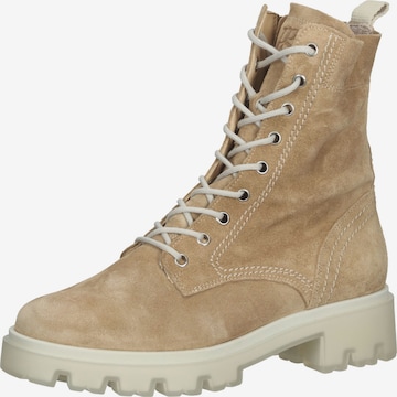 Paul Green Lace-Up Ankle Boots in Beige: front