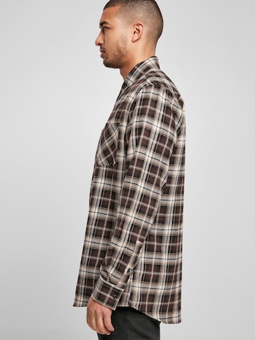 Urban Classics Regular fit Button Up Shirt 'Roots' in Brown