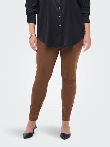 Coupe slim Leggings 'Jennie' ONLY Carmakoma en marron : devant