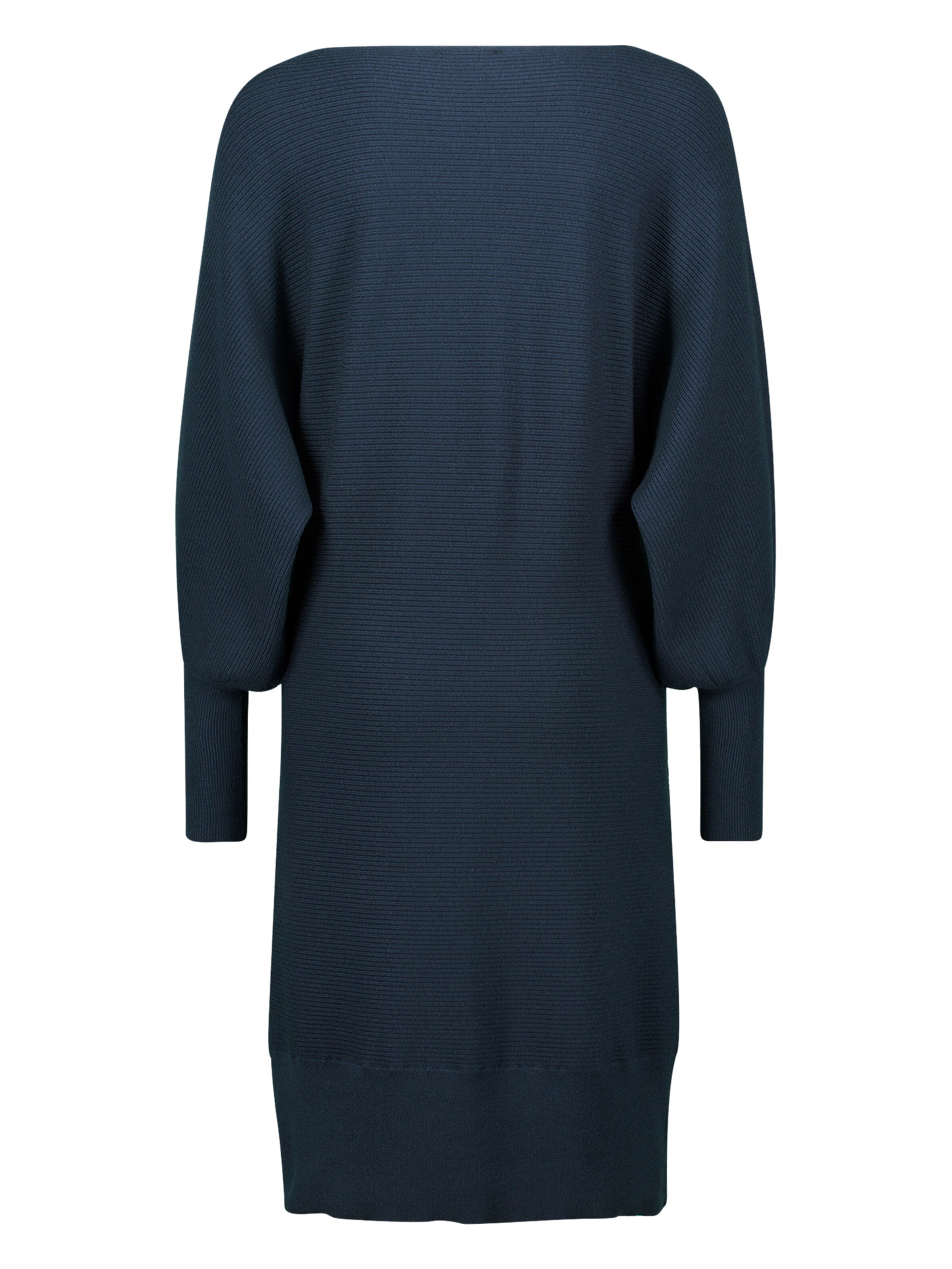 zero Strickkleid strukturiert  U-Boot Ausschnitt in Blau