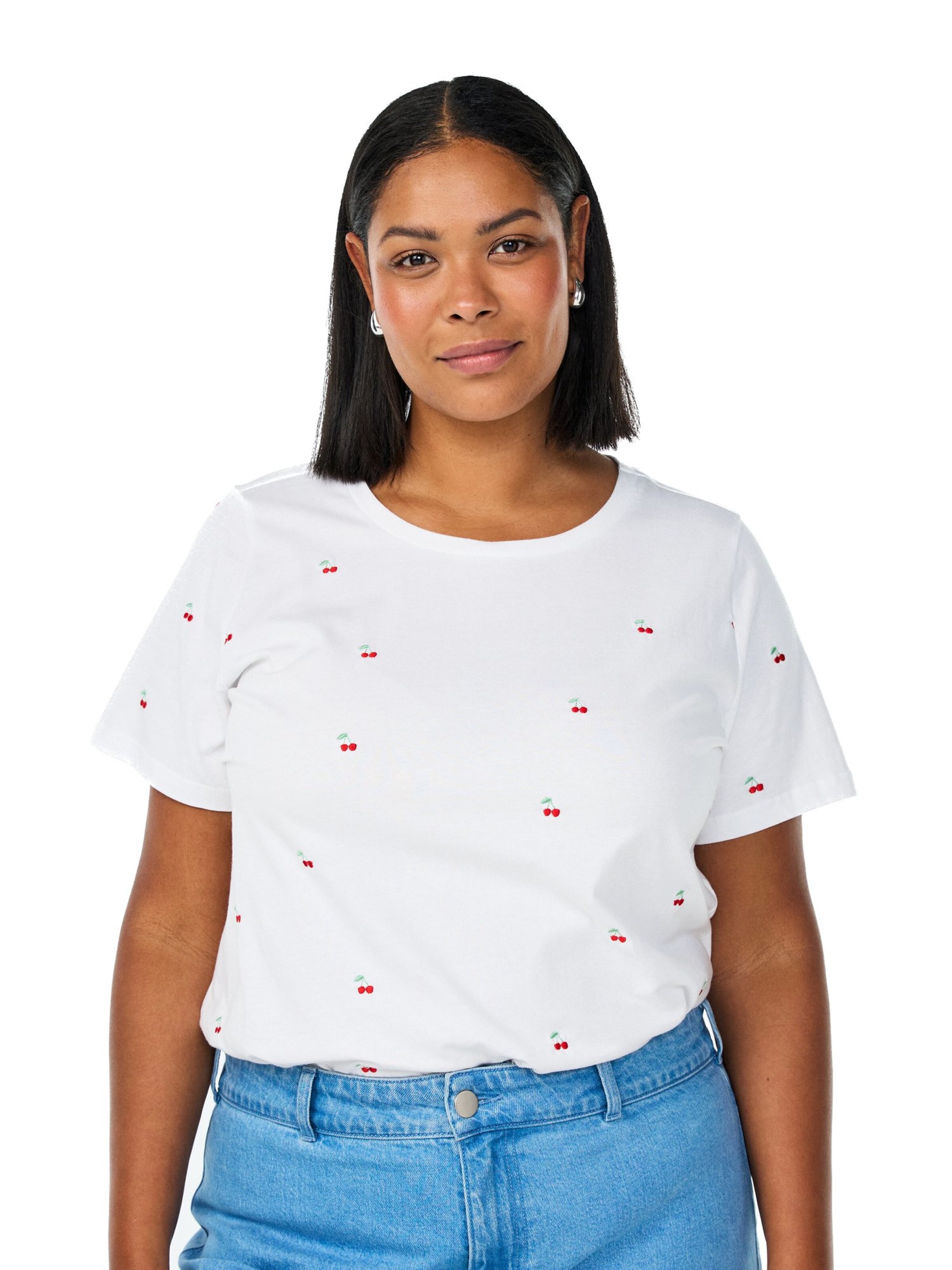 Zizzi Tričko 'Velin' – bílá: přední strana