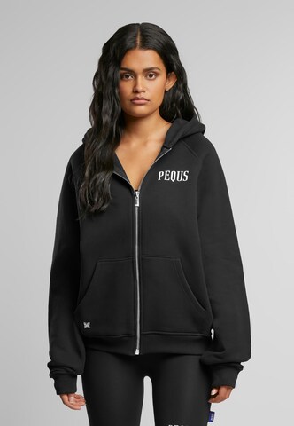 Pequs Sweatjacke in Schwarz: Vorderseite