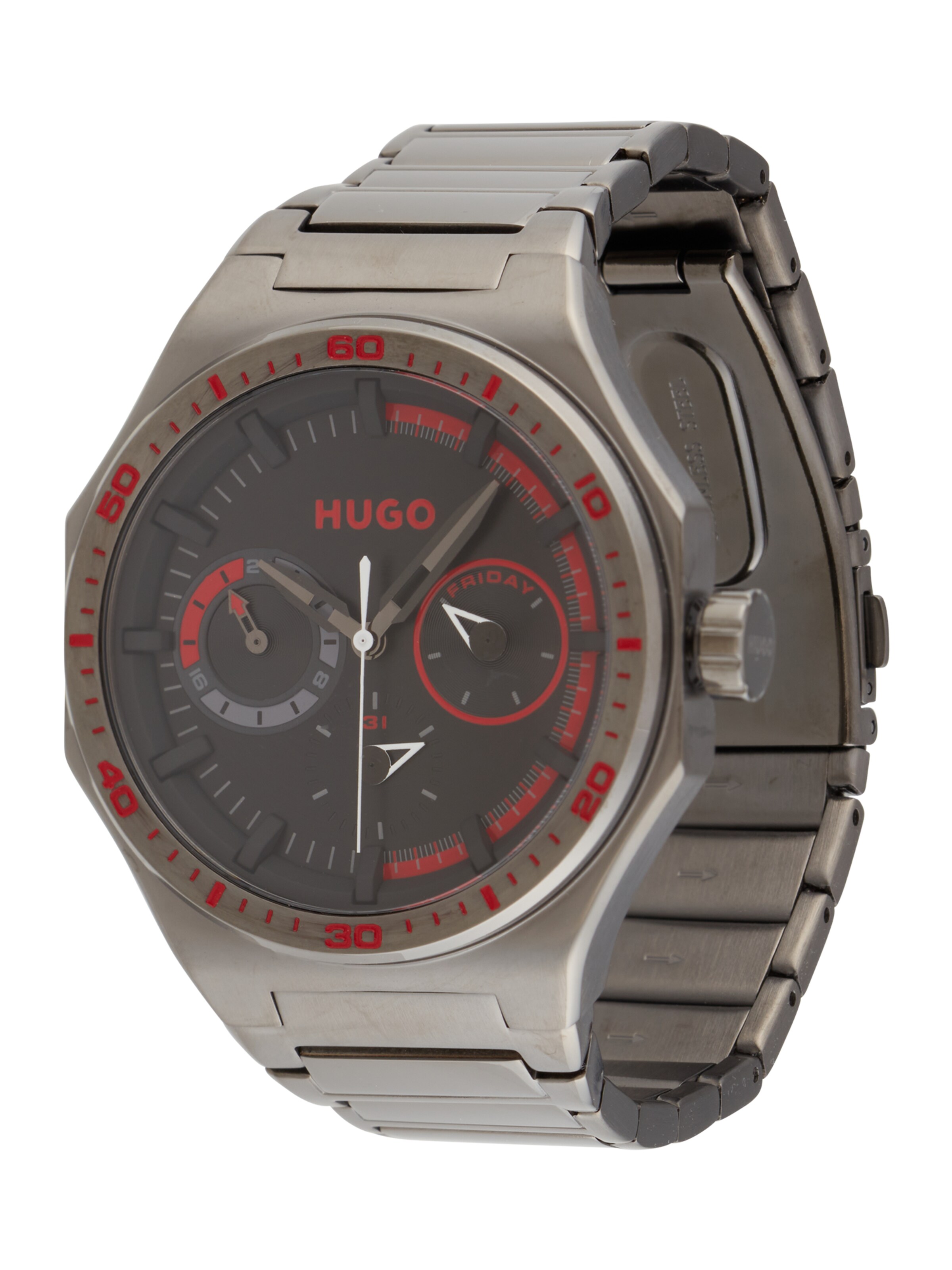 HUGO Sports watch 'GRAIL' in Grey: front