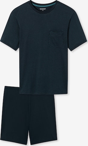 SCHIESSER Pyjama kort 'Comfort Essentials' in Blauw: voorkant