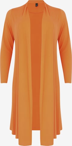 Yoek Knit Cardigan 'Dolce' in Orange: front