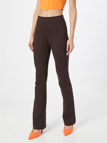 Lindex Flared Pleated Pants 'Beatrix' in Brown: front