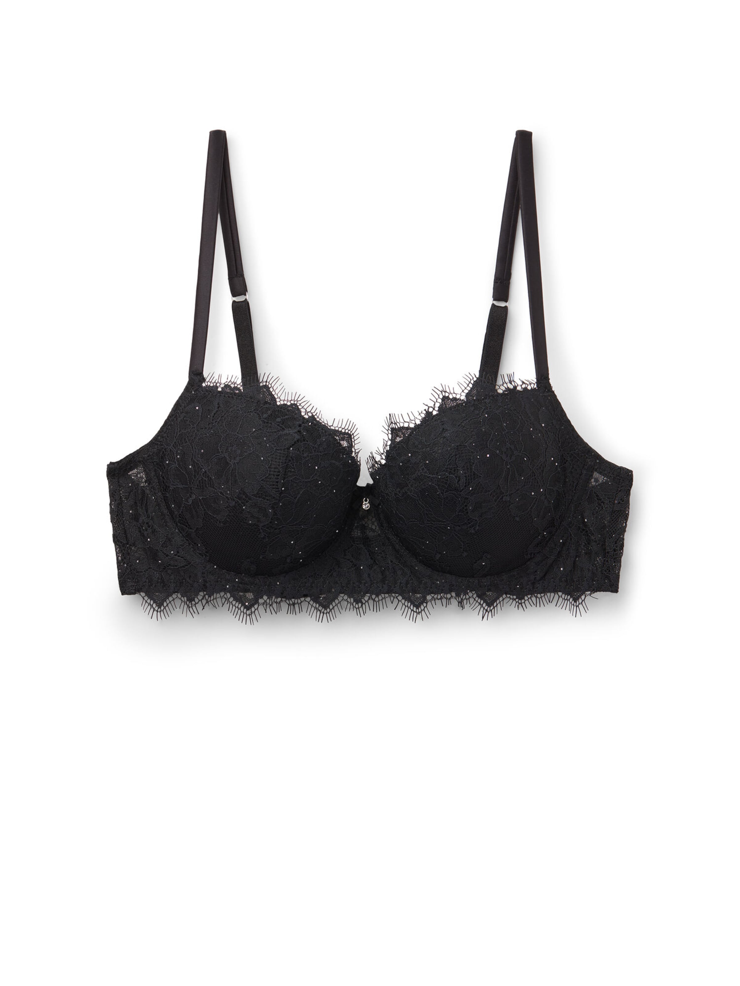 INTIMISSIMI Balconette BH 'SOFIA GLIMMER OF PLEASURE' in Schwarz: Vorderseite