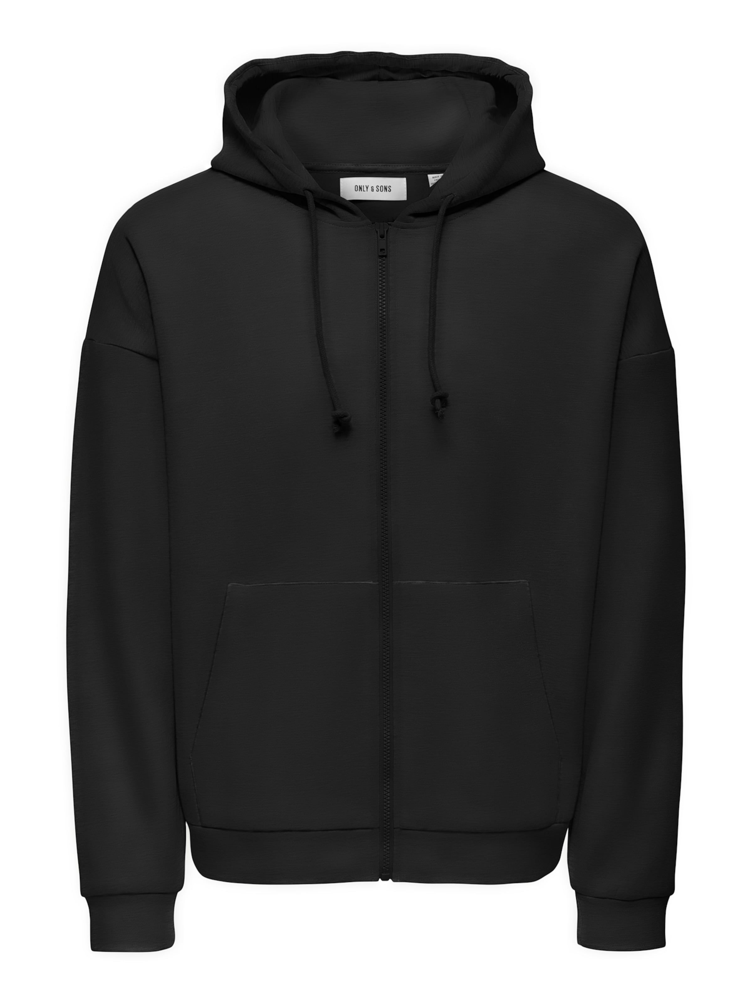 Only & Sons Sweatjacke 'Chase' in Schwarz: Vorderseite