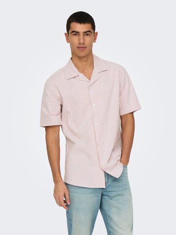 Only & Sons Regular fit Overhemd 'ONSLounge' in Lila: voorkant