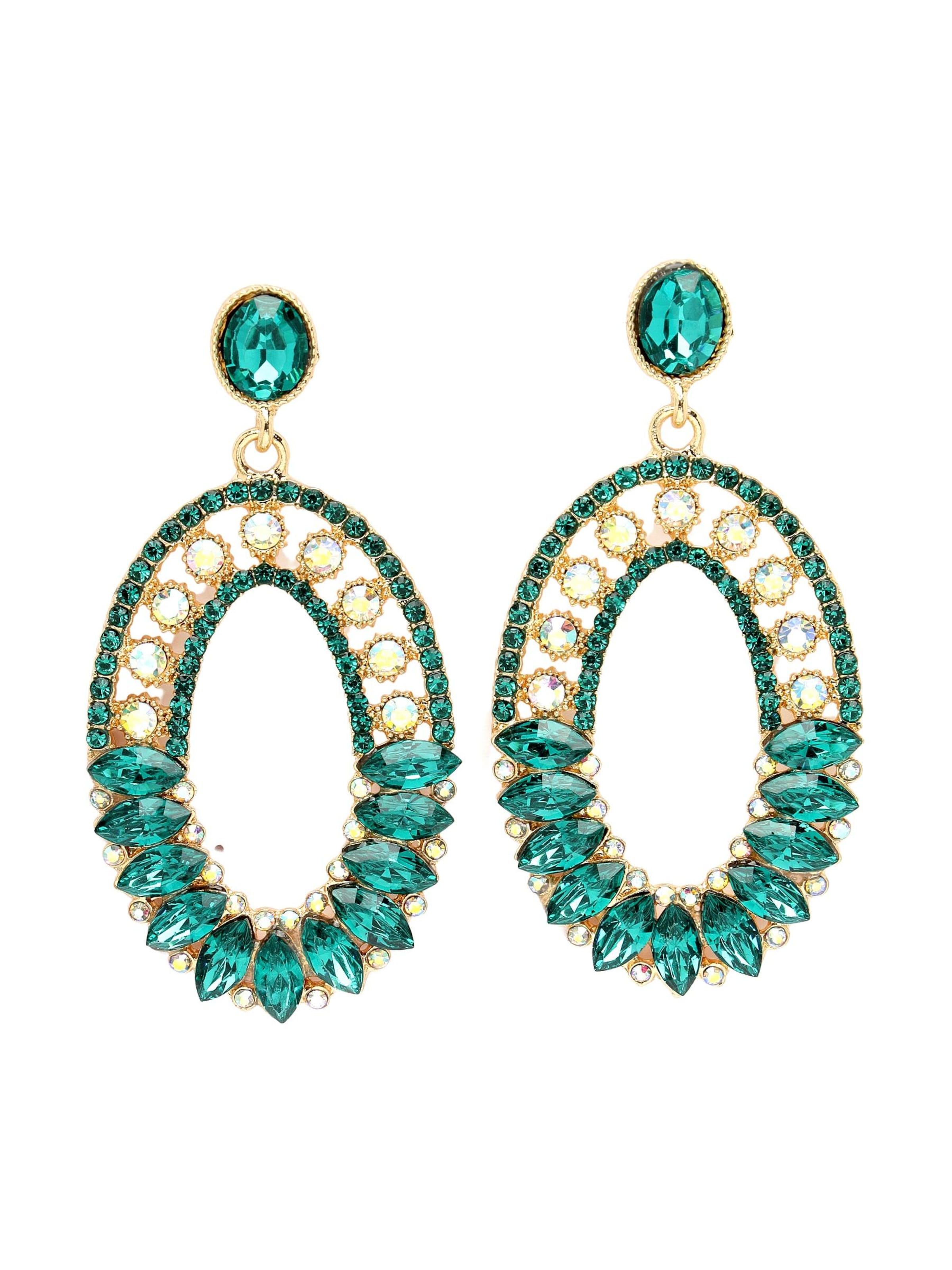 AVANT-GARDE PARIS Ohrringe 'Xeniaya' in Grün: Vorderseite