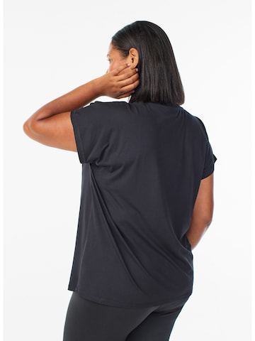 Zizzi T-Shirt 'Abasic' in Schwarz