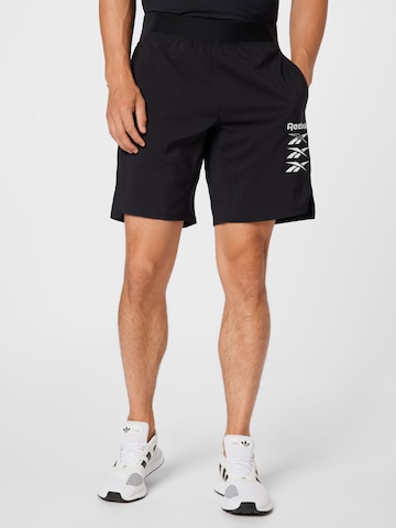 Reebok Normální Sportovní kalhoty – černá: přední strana