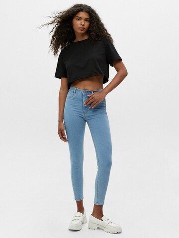 Pull&Bear Skinny Jeans in Blue: front