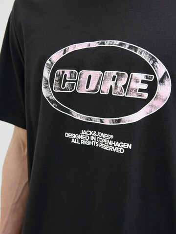 JACK & JONES Shirt 'JCOLIDO AOP FRONT PRINT TEE' in Black