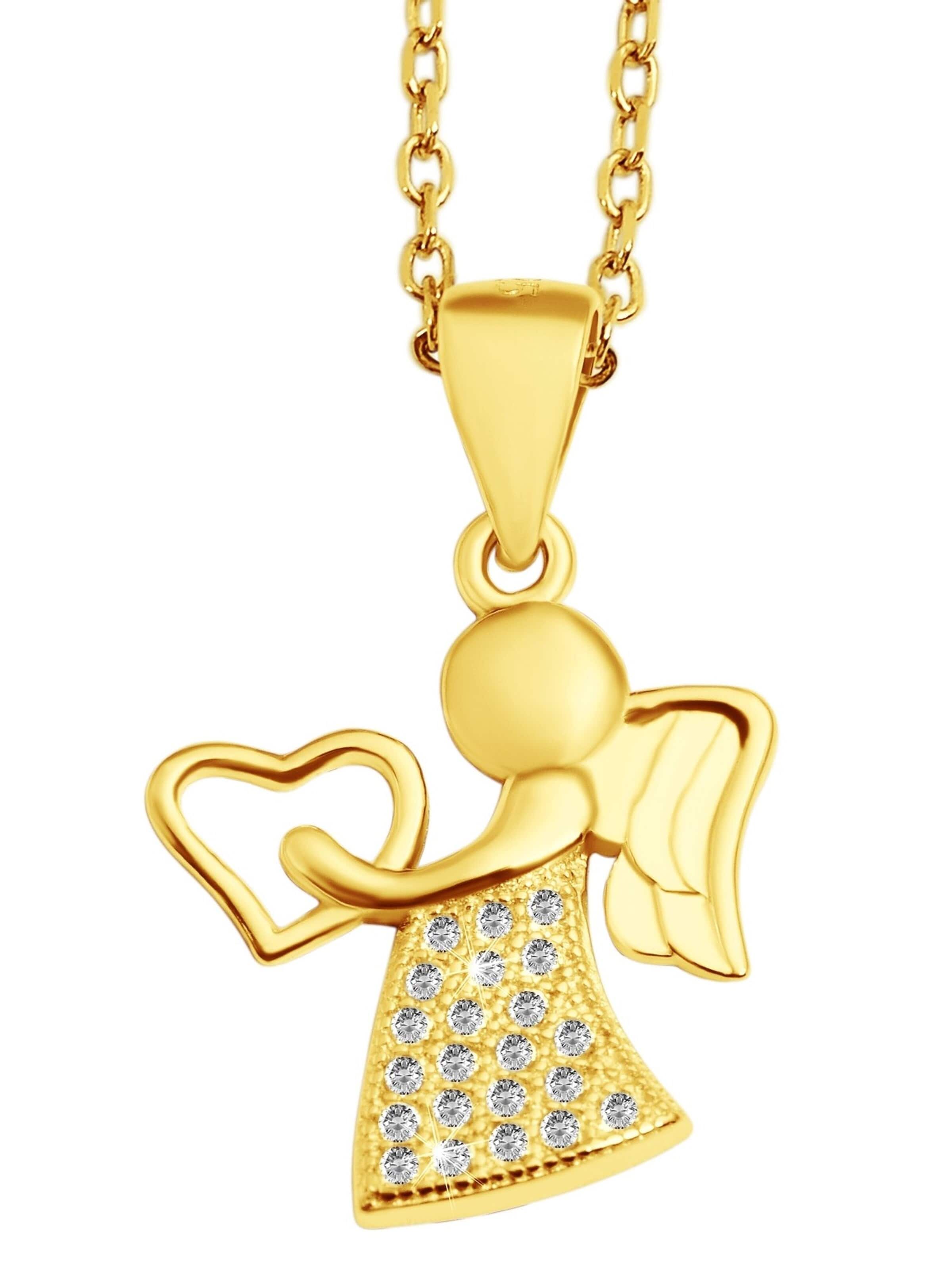 Akzent Anhänger 'Angie, 925 Sterlingsilber, langlebig'‌‌‌‌‌‌‌ in Gold: Vorderseite