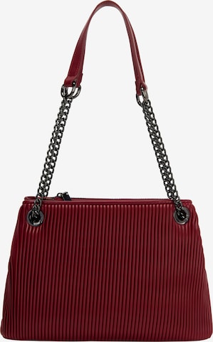 Borsa a spalla di faina in rosso: frontale