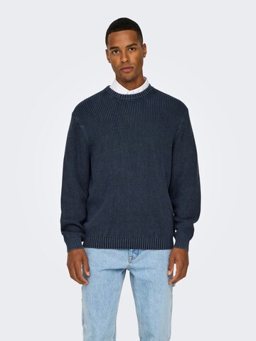 Only & Sons Trui '22031545' in Blauw: voorkant