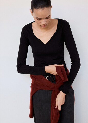 MANGO Shirt 'LIA' in Zwart: voorkant