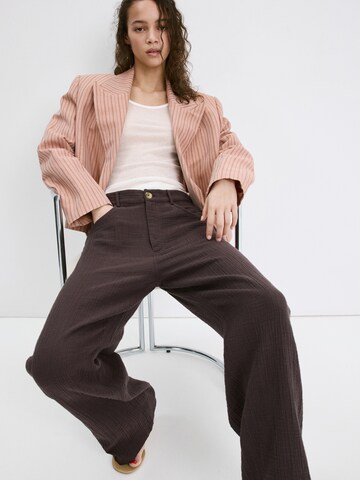 MANGO Loosefit Broek 'CALELLA' in Bruin