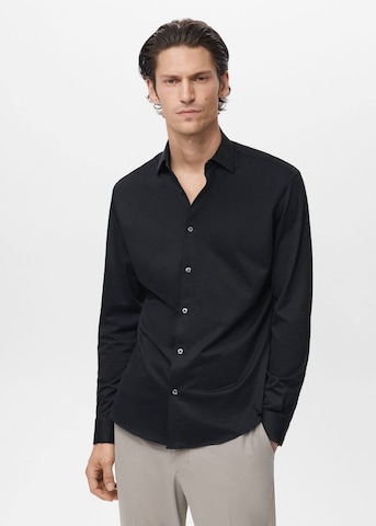 MANGO MAN Regular fit Button Up Shirt 'Adana' in Black: front